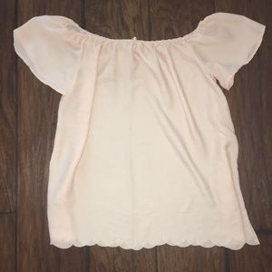 Scalloped off the shoulder shirt